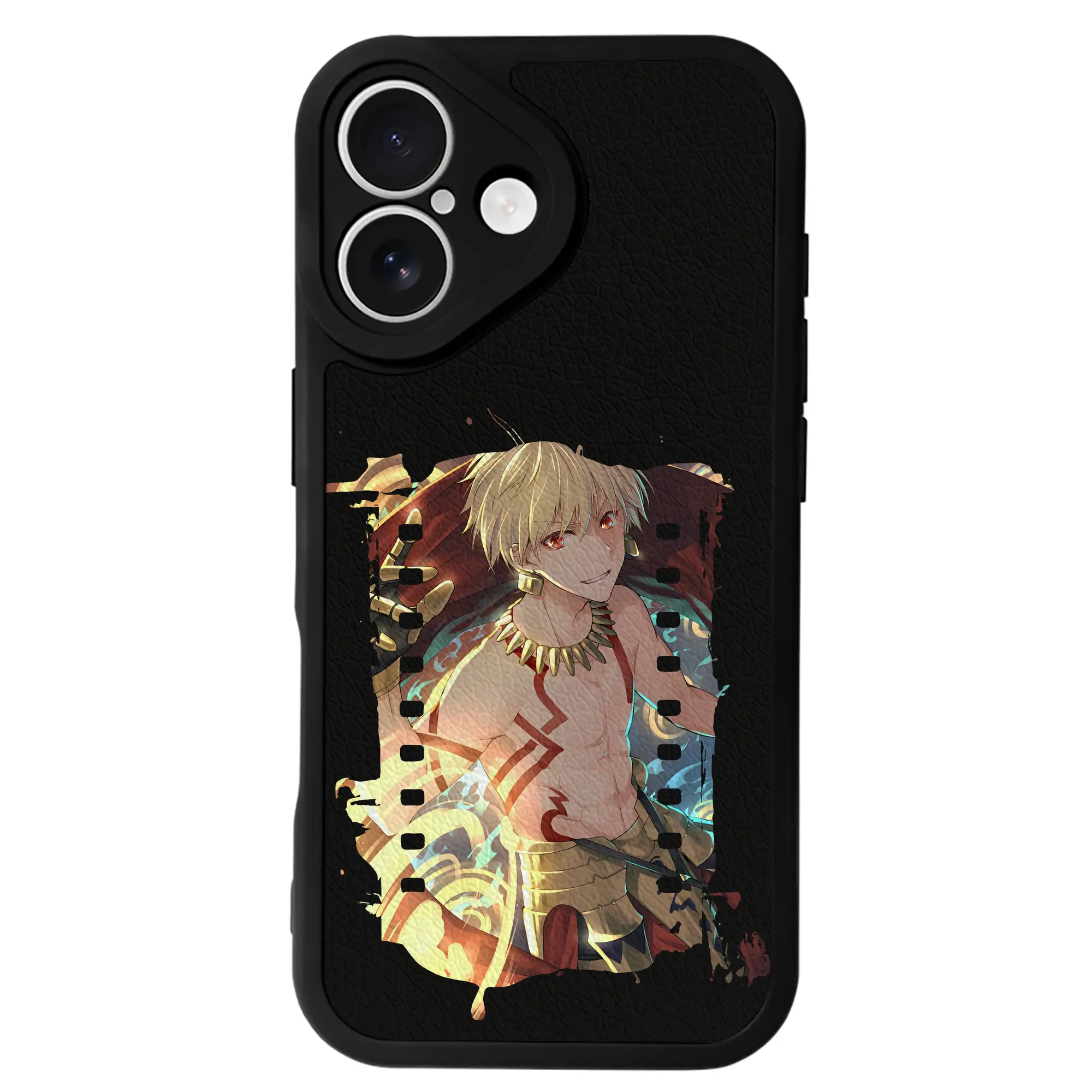 FGO グッズ,ギルガメッシュ - IPhone 16シリーズ対応 ・ シリコンスマホケース ・ レザー調 ・ 高精度フィット ・ 耐衝撃 ・ ワイヤレス充電対応 ・ 精密カット